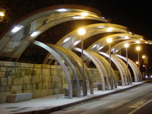 Área de estacionamiento de autobuses en Ourense